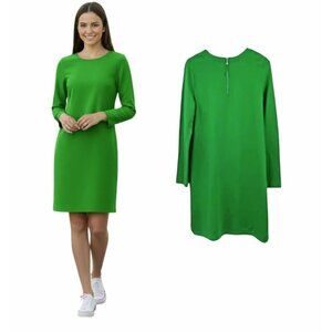 ❤️Lord & Taylor 424 Fifth Kelly Green Long Sleeve Shift Mini Dress Women's Sz S